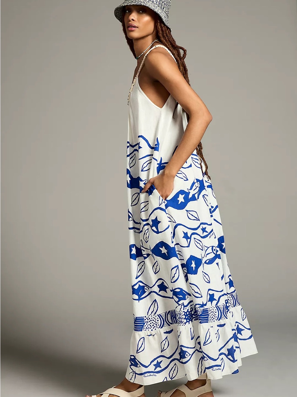 Farm Rio Pitta Waves Scoop-Neck Dress - Picture 3 of 4